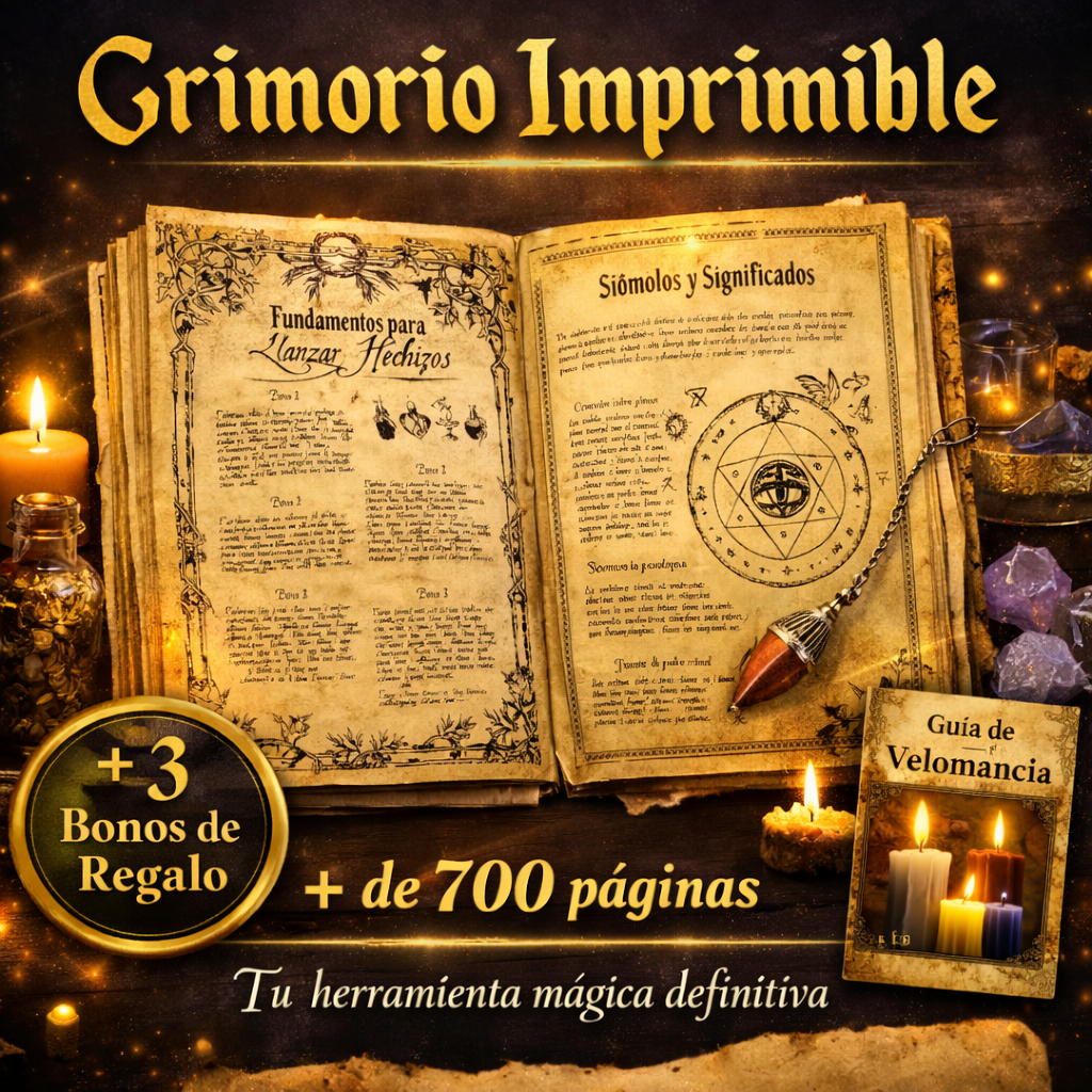 Grimorio/Libro de magia Imprimible 📜+ La magia de las Velas🕯️+ 3 Bonus de regalo 🎁